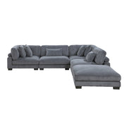 8555GY*5OT (5)5-Piece Modular Sectional with Ottoman - 8555GY*5OT