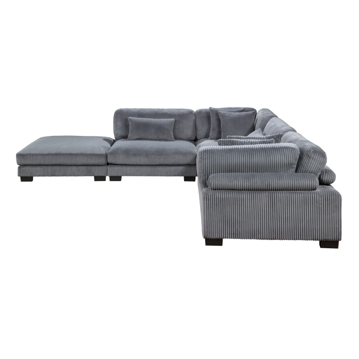 8555GY*5OT (5)5-Piece Modular Sectional with Ottoman - 8555GY*5OT
