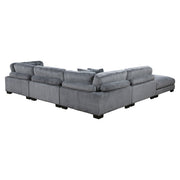 8555GY*5OT (5)5-Piece Modular Sectional with Ottoman - 8555GY*5OT