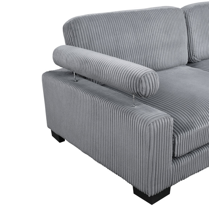 8555GY*5OT (5)5-Piece Modular Sectional with Ottoman - 8555GY*5OT
