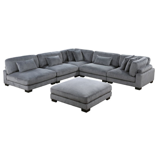 8555GY*6OT (6)6-Piece Modular Sectional with Ottoman - 8555GY*6OT