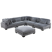 8555GY*6OT (6)6-Piece Modular Sectional with Ottoman - 8555GY*6OT