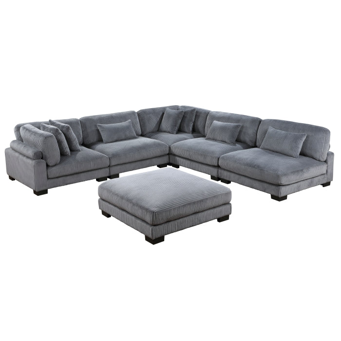8555GY*6OT (6)6-Piece Modular Sectional with Ottoman - 8555GY*6OT
