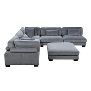 8555GY*6OT (6)6-Piece Modular Sectional with Ottoman - 8555GY*6OT