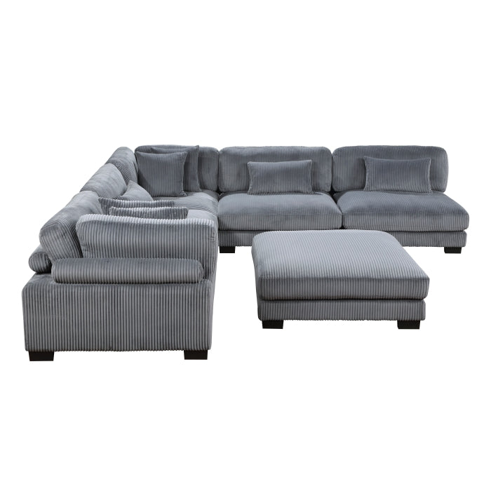 8555GY*6OT (6)6-Piece Modular Sectional with Ottoman - 8555GY*6OT