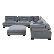 8555GY*6OT (6)6-Piece Modular Sectional with Ottoman - 8555GY*6OT