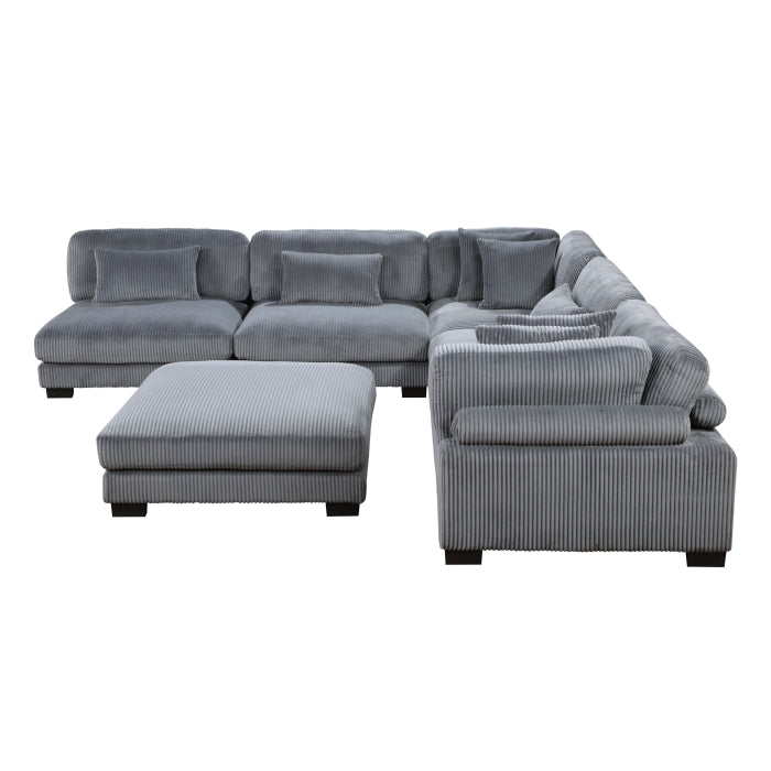 8555GY*6OT (6)6-Piece Modular Sectional with Ottoman - 8555GY*6OT