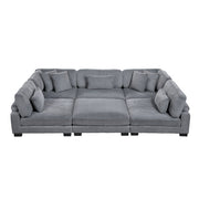 8555GY*6OT (6)6-Piece Modular Sectional with Ottoman - 8555GY*6OT
