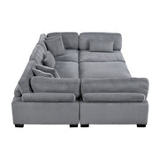 8555GY*6OT (6)6-Piece Modular Sectional with Ottoman - 8555GY*6OT