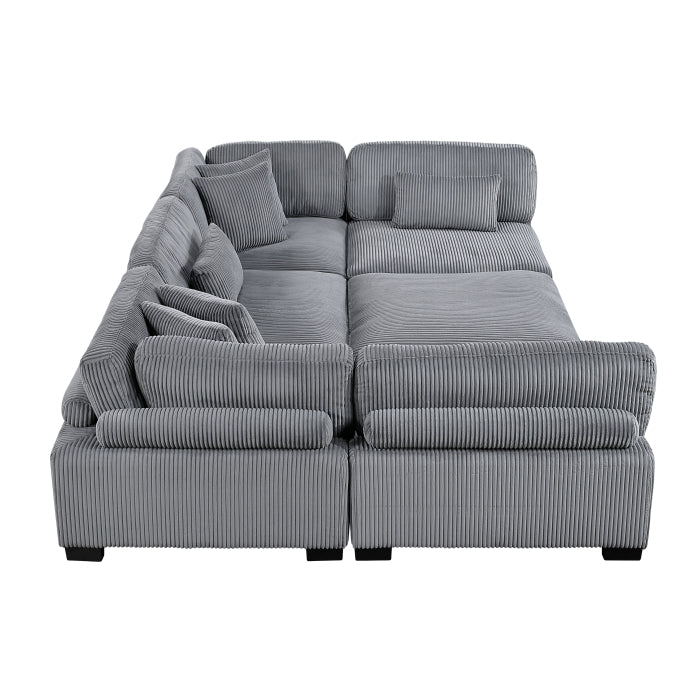8555GY*6OT (6)6-Piece Modular Sectional with Ottoman - 8555GY*6OT