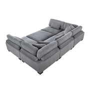 8555GY*6OT (6)6-Piece Modular Sectional with Ottoman - 8555GY*6OT