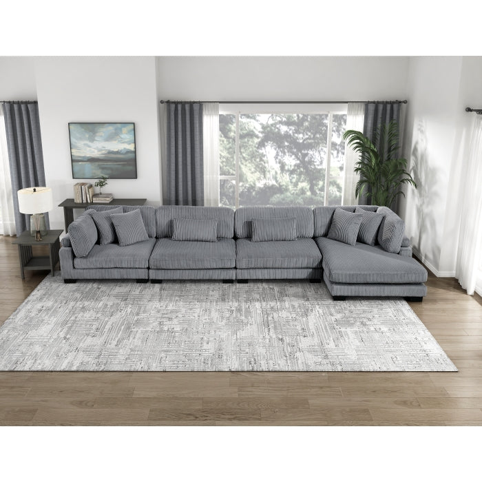 8555GY*CR2ACVC (4)4-Piece Modular Sectional with Reversible Chaise - 8555GY*CR2ACVC