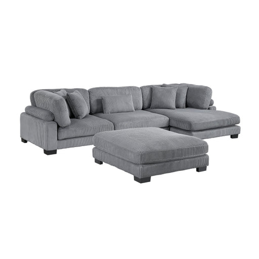 8555GY*CRACVCOT (4)4-Piece Modular Sectional with Reversible Chaise and Ottoman - 8555GY*CRACVCOT