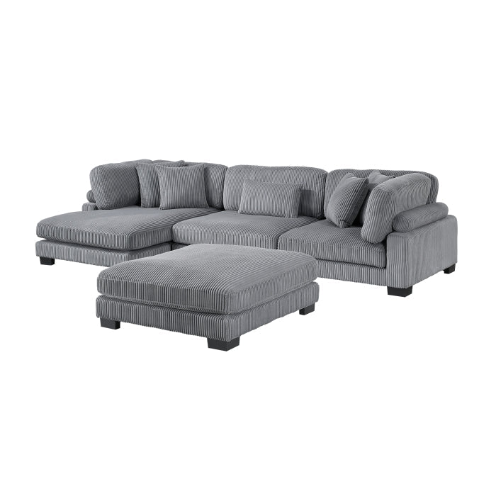8555GY*CRACVCOT (4)4-Piece Modular Sectional with Reversible Chaise and Ottoman - 8555GY*CRACVCOT