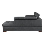 8567GY*SC (2)2-Piece Sectional with Pull-out Bed and Right Chaise with Hidden Storage, Adjustable Headrests - 8567GY*SC