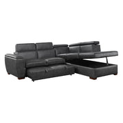 8567GY*SC (2)2-Piece Sectional with Pull-out Bed and Right Chaise with Hidden Storage, Adjustable Headrests - 8567GY*SC