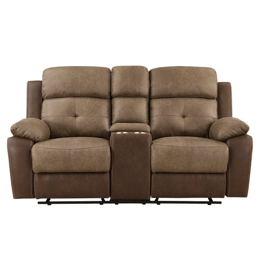 8599BR-2 Double Glider Reclining Love Seat with Center Console - 8599BR-2