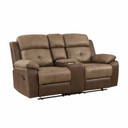 8599BR-2 Double Glider Reclining Love Seat with Center Console - 8599BR-2