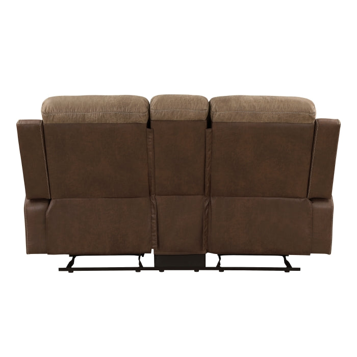 8599BR-2 Double Glider Reclining Love Seat with Center Console - 8599BR-2