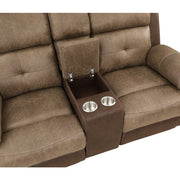 8599BR-2 Double Glider Reclining Love Seat with Center Console - 8599BR-2