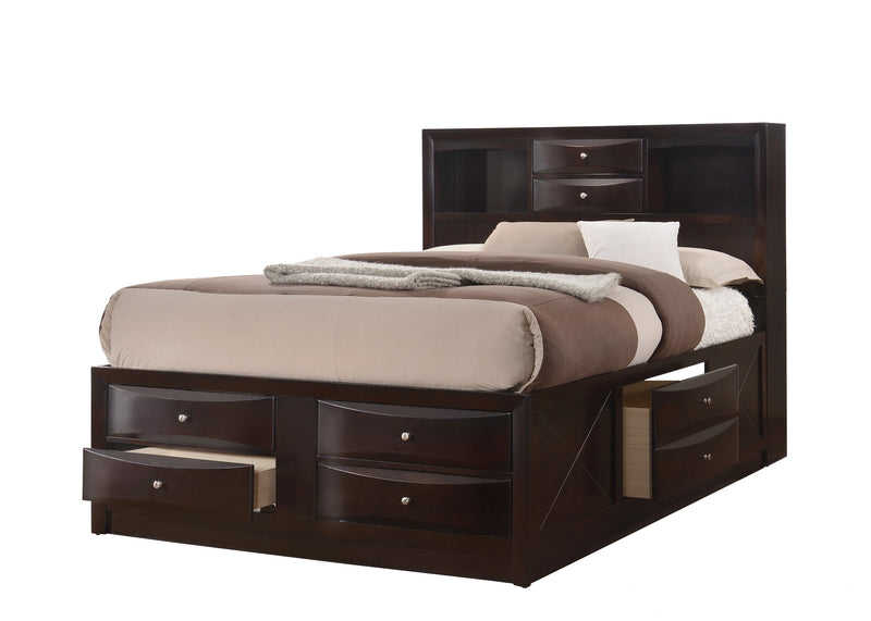 Crown Mark Emily Queen Captain's Storage Bed in Dark Cherry image