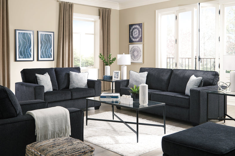 Altari Sofa, Loveseat, Chair and Ottoman in Slate from Ashley - DMV Furniture