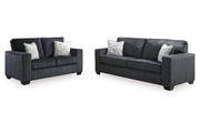 Altari Slate Sofa Sleeper and Loveseat -  Ashley - DMV Furniture