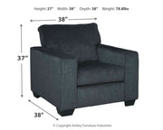 Altari Sofa, Loveseat, Chair and Ottoman in Slate from Ashley - DMV Furniture