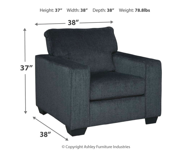 Altari Sofa, Loveseat, Chair and Ottoman in Slate from Ashley - DMV Furniture