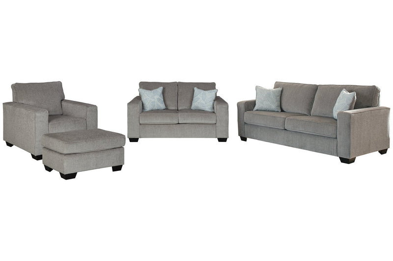 Altari Alloy Sofa, Loveseat, Chair and Ottoman -  Ashley - DMV Furniture