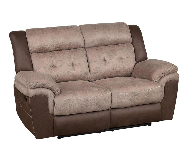 Chai Double Reclining Loveseat In Two-Tone Brown 9980-2 | Homelegance