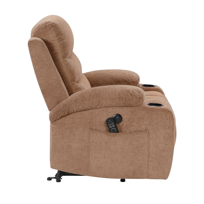 9000BRW-1LTM Power Lift Chair with Massage, Heat, Charging Ports and Cup-holders - 9000BRW-1LTM