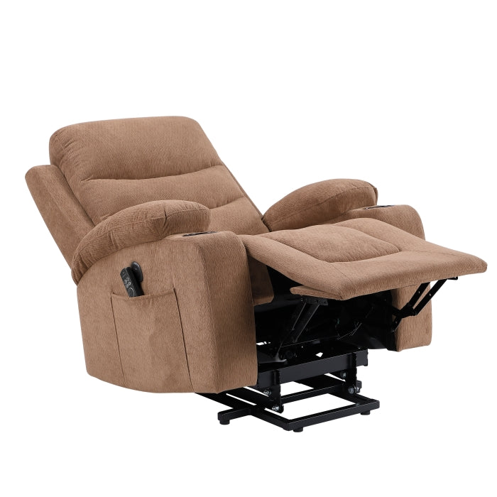 9000BRW-1LTM Power Lift Chair with Massage, Heat, Charging Ports and Cup-holders - 9000BRW-1LTM