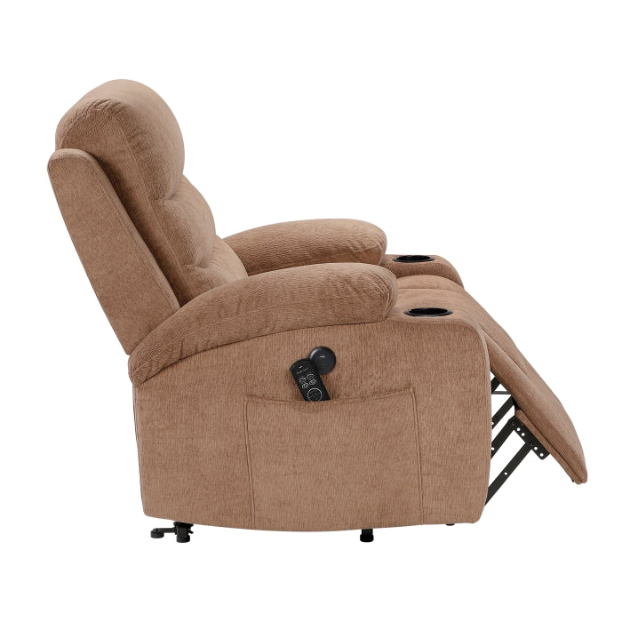 9000BRW-1LTM Power Lift Chair with Massage, Heat, Charging Ports and Cup-holders - 9000BRW-1LTM
