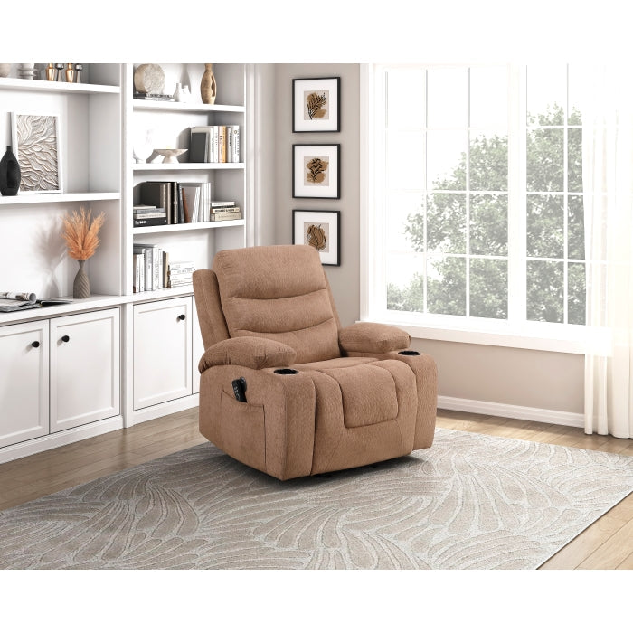 9000BRW-1LTM Power Lift Chair with Massage, Heat, Charging Ports and Cup-holders - 9000BRW-1LTM