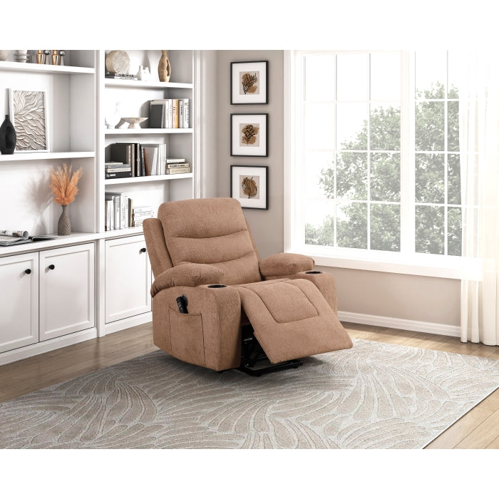 9000BRW-1LTM Power Lift Chair with Massage, Heat, Charging Ports and Cup-holders - 9000BRW-1LTM