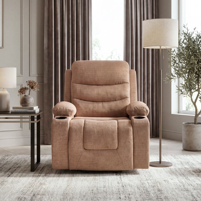 9000BRW-1LTM Power Lift Chair with Massage, Heat, Charging Ports and Cup-holders - 9000BRW-1LTM
