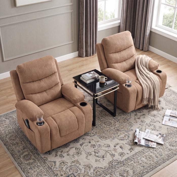 9000BRW-1LTM Power Lift Chair with Massage, Heat, Charging Ports and Cup-holders - 9000BRW-1LTM