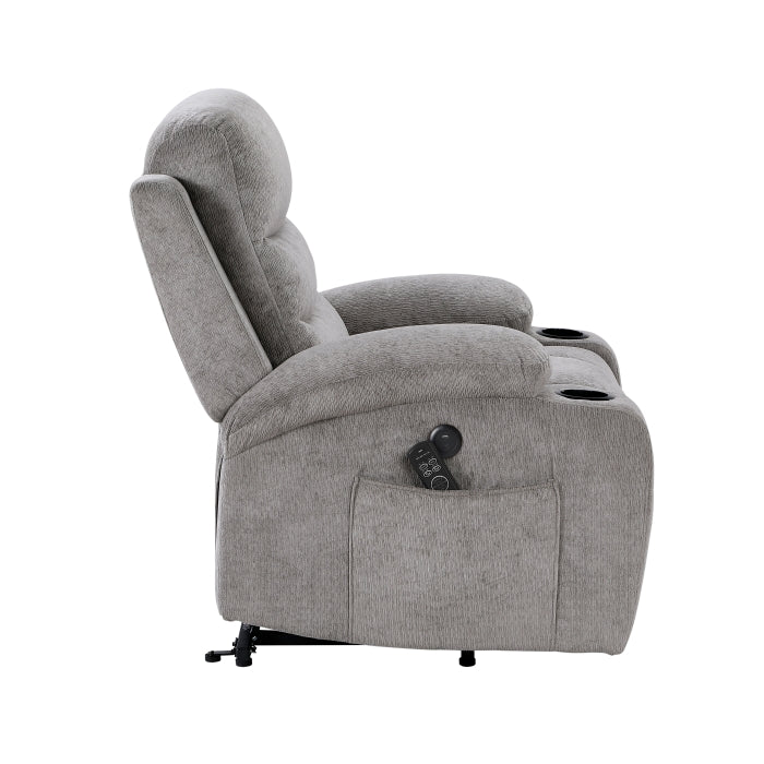 9000GRY-1LTM Power Lift Chair with Massage, Heat, Charging Ports and Cup-holders - 9000GRY-1LTM