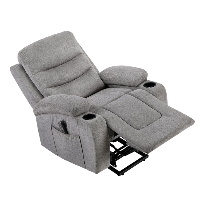 9000GRY-1LTM Power Lift Chair with Massage, Heat, Charging Ports and Cup-holders - 9000GRY-1LTM