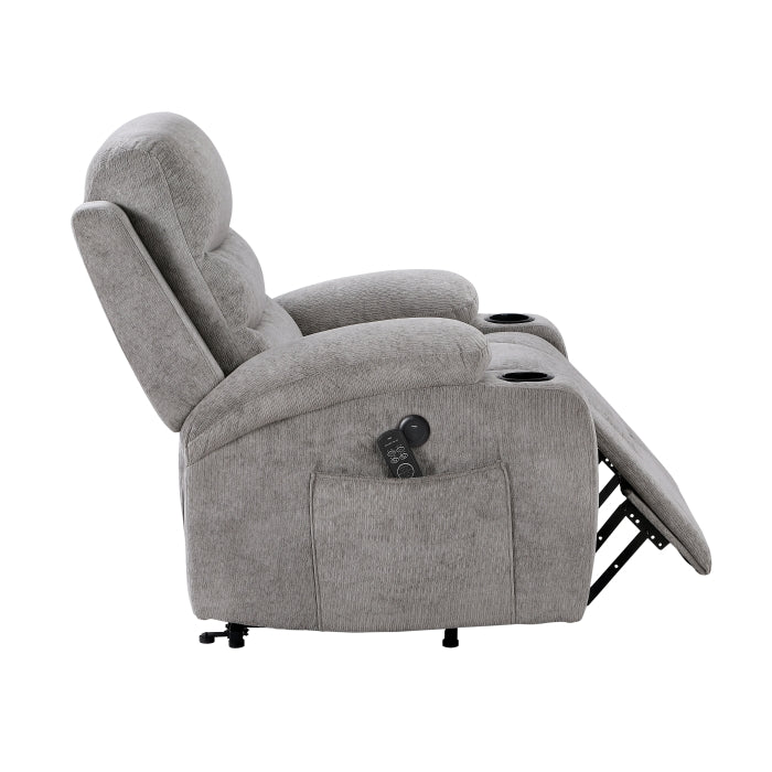 9000GRY-1LTM Power Lift Chair with Massage, Heat, Charging Ports and Cup-holders - 9000GRY-1LTM