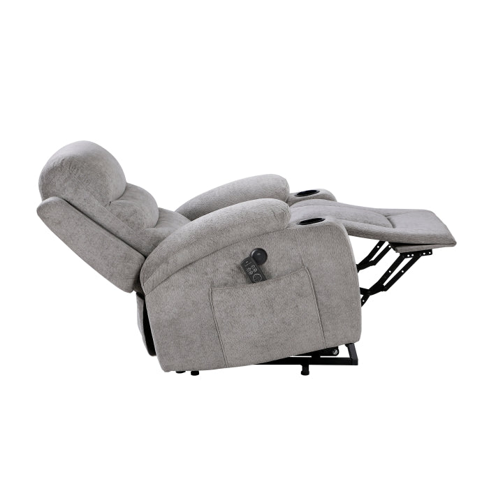 9000GRY-1LTM Power Lift Chair with Massage, Heat, Charging Ports and Cup-holders - 9000GRY-1LTM