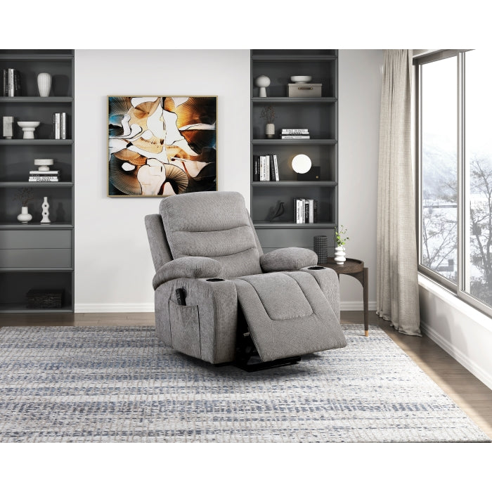 9000GRY-1LTM Power Lift Chair with Massage, Heat, Charging Ports and Cup-holders - 9000GRY-1LTM