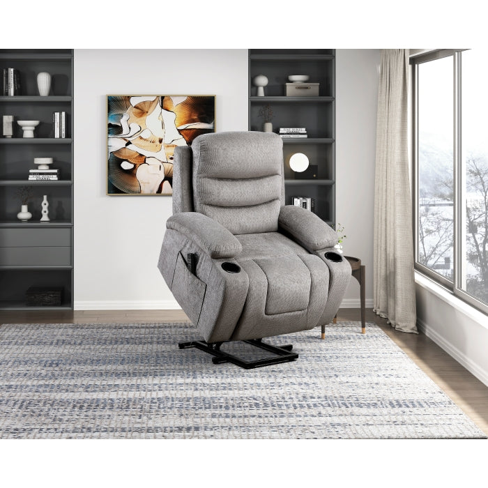 9000GRY-1LTM Power Lift Chair with Massage, Heat, Charging Ports and Cup-holders - 9000GRY-1LTM