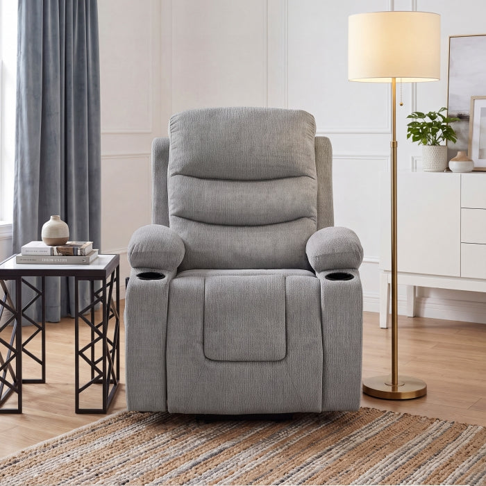 9000GRY-1LTM Power Lift Chair with Massage, Heat, Charging Ports and Cup-holders - 9000GRY-1LTM
