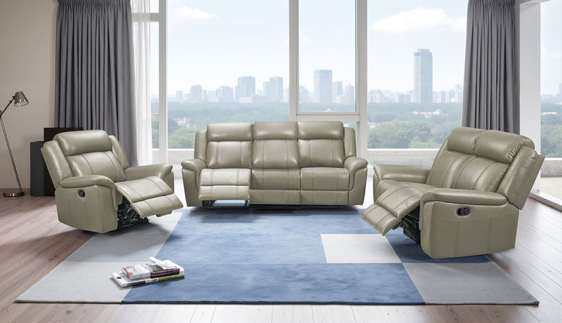 9015 Grey W/ Manual Recliner Set - p14093