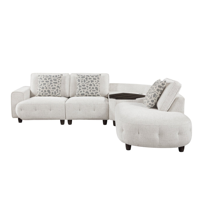 9025BEG*41LRC (4)4-Piece Sectional with Right Side Chaise, Hidden Storage, Lift Top, Receptacle and Charging Ports - 9025BEG*41LRC