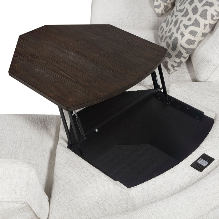 9025BEG*41LRC (4)4-Piece Sectional with Right Side Chaise, Hidden Storage, Lift Top, Receptacle and Charging Ports - 9025BEG*41LRC