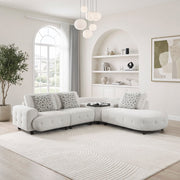 9025BEG*41LRC (4)4-Piece Sectional with Right Side Chaise, Hidden Storage, Lift Top, Receptacle and Charging Ports - 9025BEG*41LRC