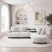 9025BEG*41LRC (4)4-Piece Sectional with Right Side Chaise, Hidden Storage, Lift Top, Receptacle and Charging Ports - 9025BEG*41LRC